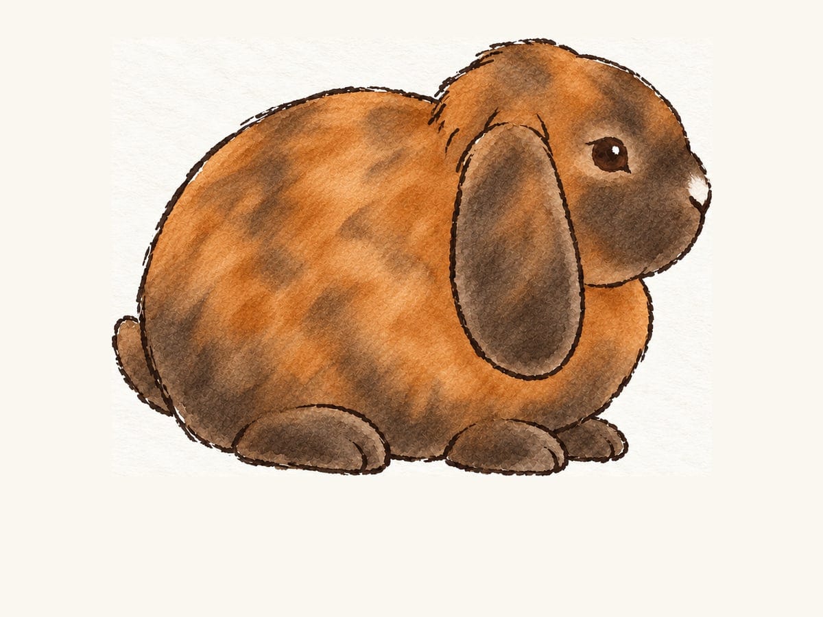 A drawing of a tort Mini Plush Lop