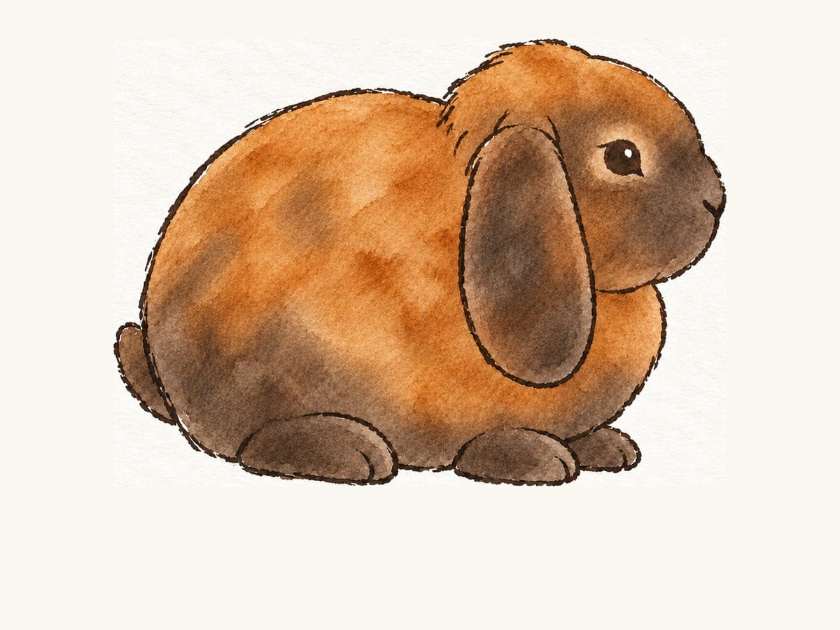 A drawing of a tort Mini Plush Lop